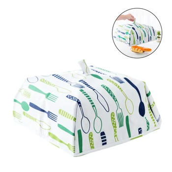

1Pc Insulated Food Cover Collapsible Food Tent Aluminum Foil Food Cover Kitchen Supply Foldable Cover For Food, Green(L Size)