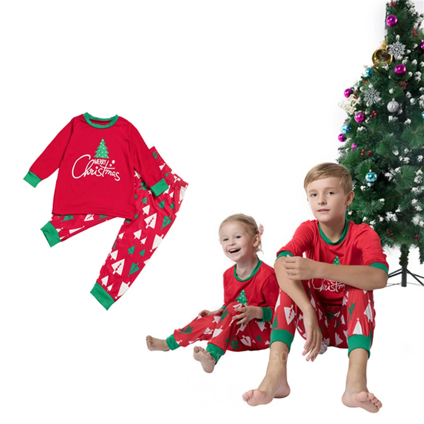 Рождественские пижамы "деревья", одежда для сна, год Лидер продаж одежда для сна для маленьких девочек и мальчиков, Рождественский костюм для детей и взрослых, Семейные комплекты