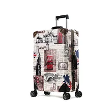 Роскошный Ретро багаж на колёсиках, полиуретановый дорожный костюм, чехол на колесиках, чехол для багажа с замком TSA, высококлассная деловая сумка 20/24 дюйма