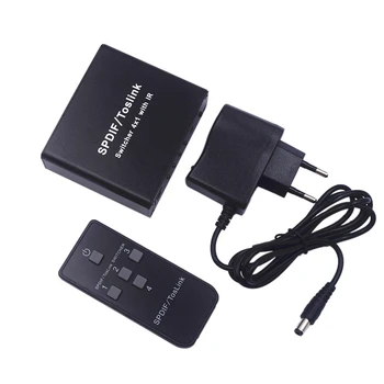 

Digital Optical o Switch SPDIF/TOSLINK Optical o 4X1 Switcher Splitter with IR Remote Controller(EU Plug)