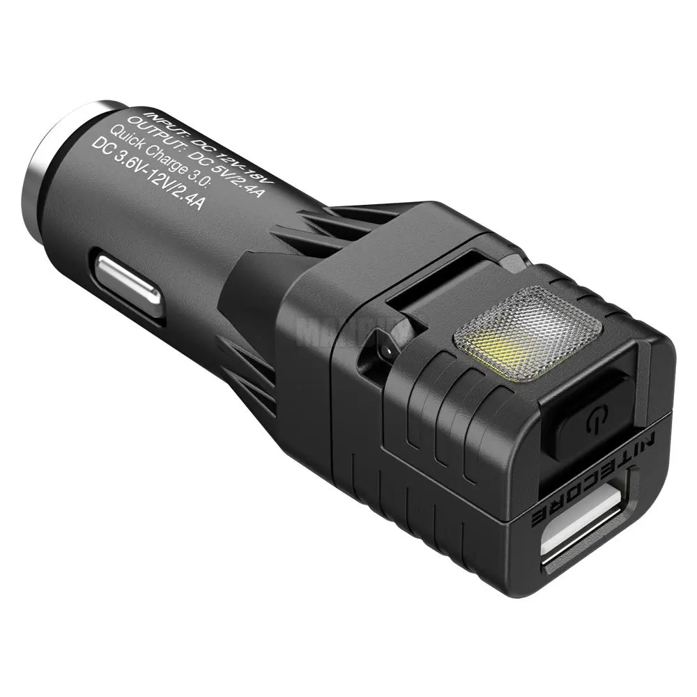 Free Shipping NITECORE VCL10 Multifunctional Vehicle Gadget QC 3.0 Vehicle Charger Glass Breaker Emergency Warning Light in Car