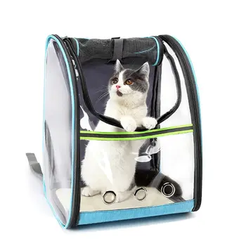 

Portable Pet Dog Cat Carrier Backpack Transparent Mesh Ventilation Bag Pouch with Breathable Windows for Travel Hiking Walking