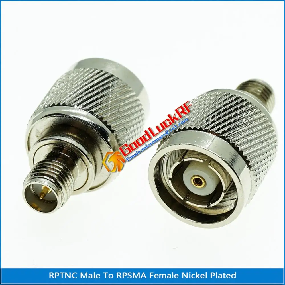 

1X Pcs RP-SMA RPSMA RP SMA Female to RP-TNC RPTNC RP TNC Male Plug RPSMA to RPTNC Nickel Straight Coaxial RF Connector Adapters