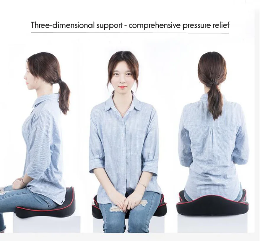 Premium Memory Foam Seat Cushion Coccyx Orthopedic Car Office Chair Cushion Pad for Tailbone Sciatica Lower Back Pain Relief