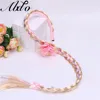 ABDO Girl Hair Accessories Blonde Cosplay Weaving Braid Tangled Rapunzel Hair Band For Baby Girls Princess Floral Headband 4