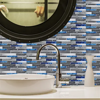 2022 New 10pc Self Adhesive Tile 3D Sticker Kitchen Bathroom Wall Sticker Decoration home decor Accessories Accesorios De Cocina 2