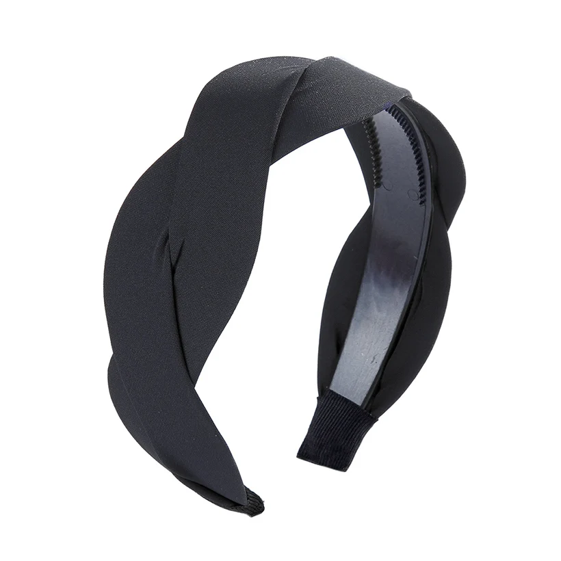 LEVAO Serpentine Winding Cross Headband Vintage Hairbands Bezel Turban Women Girls Hair Accessories Hair Hoop Headwear Fashion - Цвет: satin H