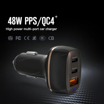 

48W USB Charger Quick Charge 3.0 Car Charger for smart phone Adapter HUB 30W PD 3.0 Type C Fast USB Car Charger For iPhone