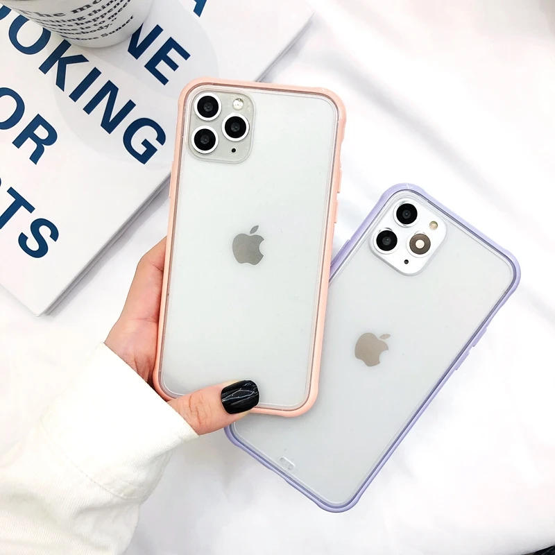 Candy Color Dual Layers DropProof Matte Back Case For iPhone X XR XS 11 Pro Max 7 8 6s 6 Plus Hard Pc Acrylic Transparent Cover | Мобильные