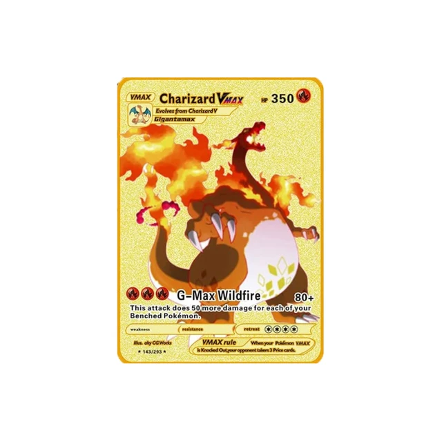NEW Pokemon Gold Metal Flash Mewtwo Mew Big Pikachu Charizard Game Battle Collection Trading Action Figure Model Card for Kid 12