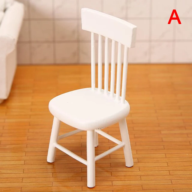 lichten Kerstmis borstel 1:12 Dollhouse Miniature Furniture Wooden White Dining Table Chair Model  Set Dollhouse Furniture Poppenhuis Meubels - AliExpress Toys & Hobbies