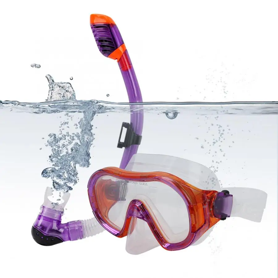 YON SUB Anti-fog Full Face Scuba Dive Mask and Dry Snorkel Breathing Tube Set for Kids Diving Swimming For Diving Equipment