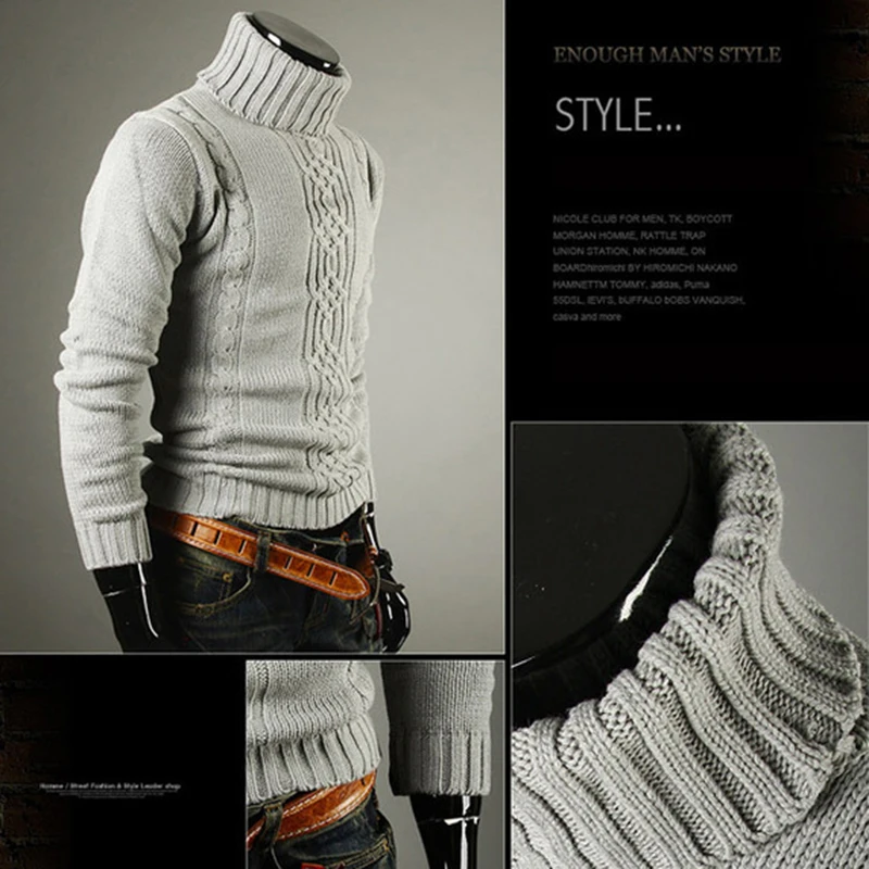 Price Men S Sweater Jacquard Hedging Men S Turtleneck Solid Casual Sweater Pullover Male Brand Men s Slim Sweaters Knitted Pullovers