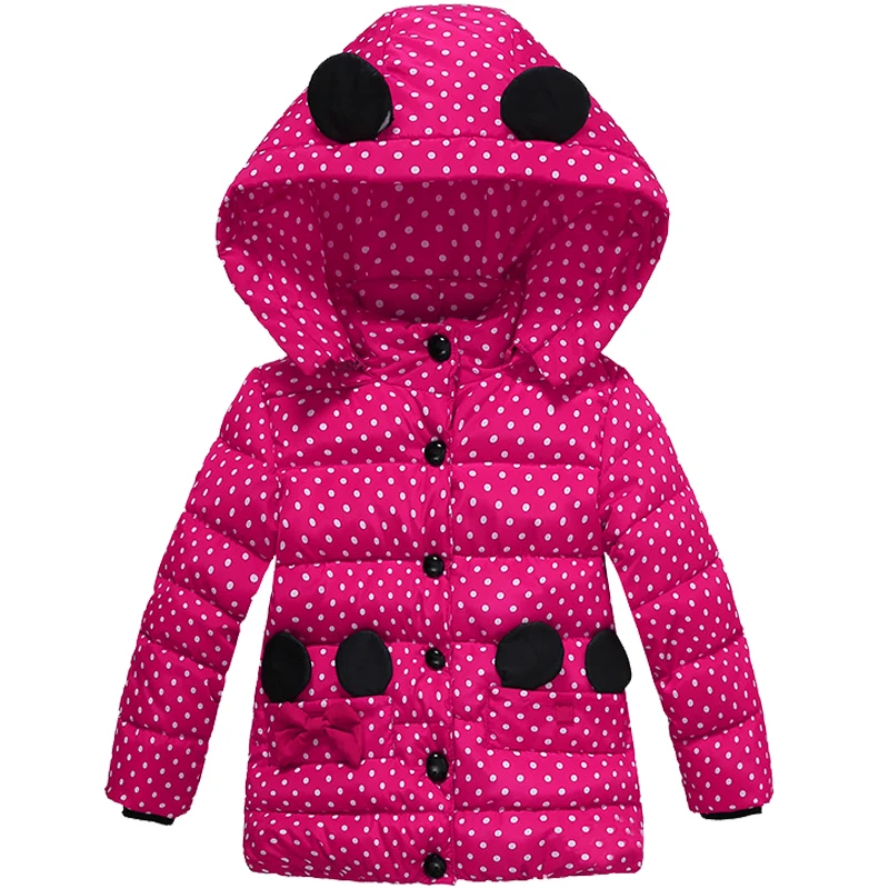 

2020 Time-limited Rayon Polyester Cotton New Girls Winter Coat Baby Jacket Warm Outerwear Children Small Dots clothing Clothes