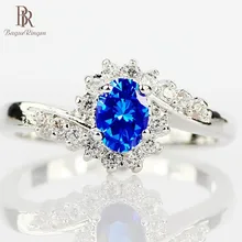 Bague Ringen 925 пробы серебряные кольца для женщин с овальной формой синий сапфир драгоценный камень женские роскошные ювелирные изделия