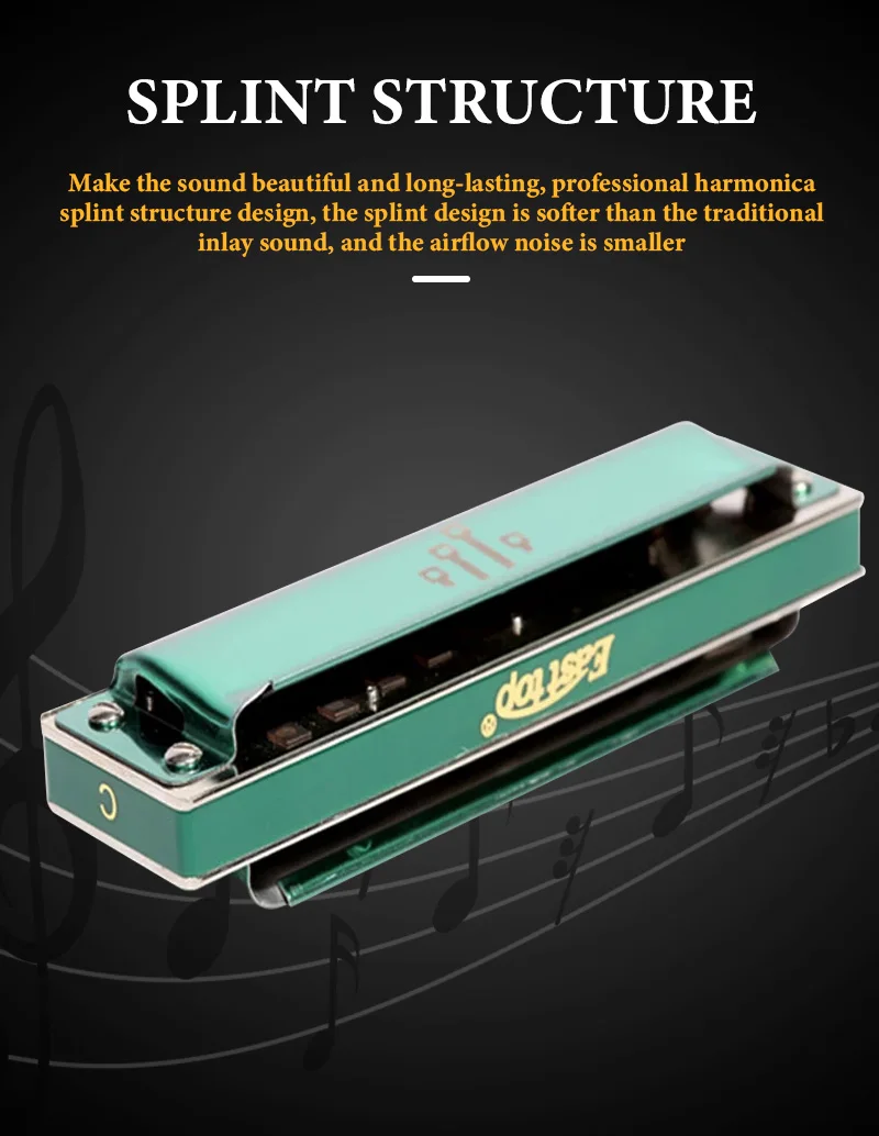 Description Picture 4 of itemEASTTOP Major Blues Harmonica Sets 12 Keys Diatonic Harmonica in Key of C D E F G A Bb B Ab for Adults Beginners Students Kids