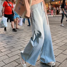 MISHOW, осенние модные джинсовые штаны для женщин, высокая талия, свободные прямые, повседневный светильник, синие джинсы MX19C2372