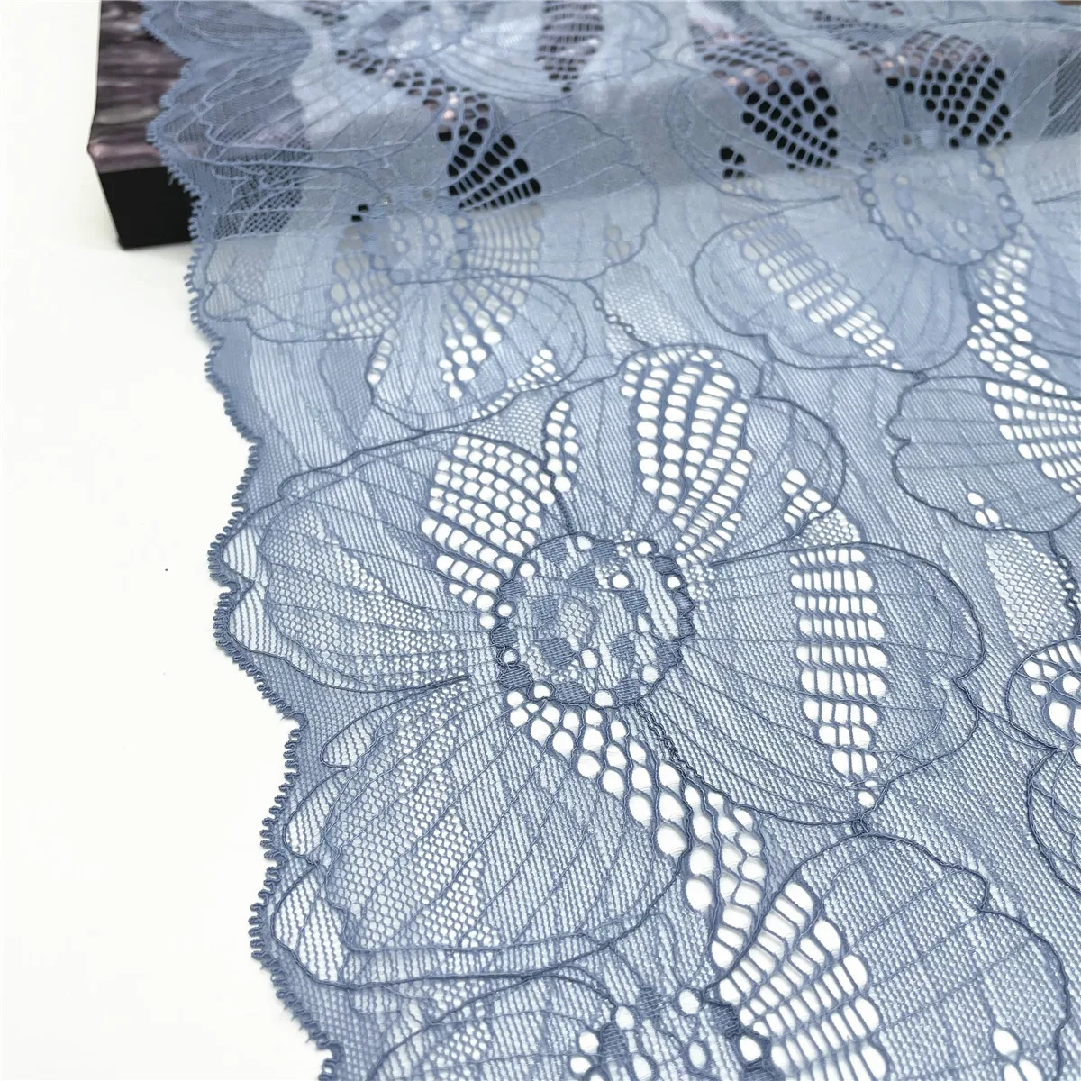 3M/Lot Width 9 1/4 inch 23.50cm Light Blue Stretch Lace Trim 2