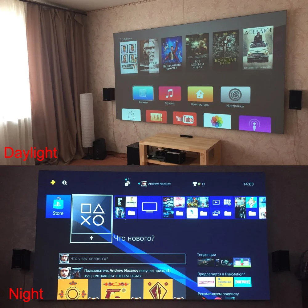 VIP 100 inch Salange Projector Screen , Reflective Fabric Cloth For YG300 J15 XGIMI H2 HALO Mogo Xiaomi DLP Projector