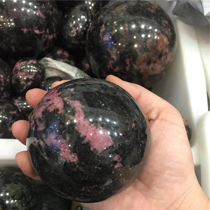 

2.2LB Wholesale High Quality Natural Rhodonite Quartz Sphere Crystal Ball