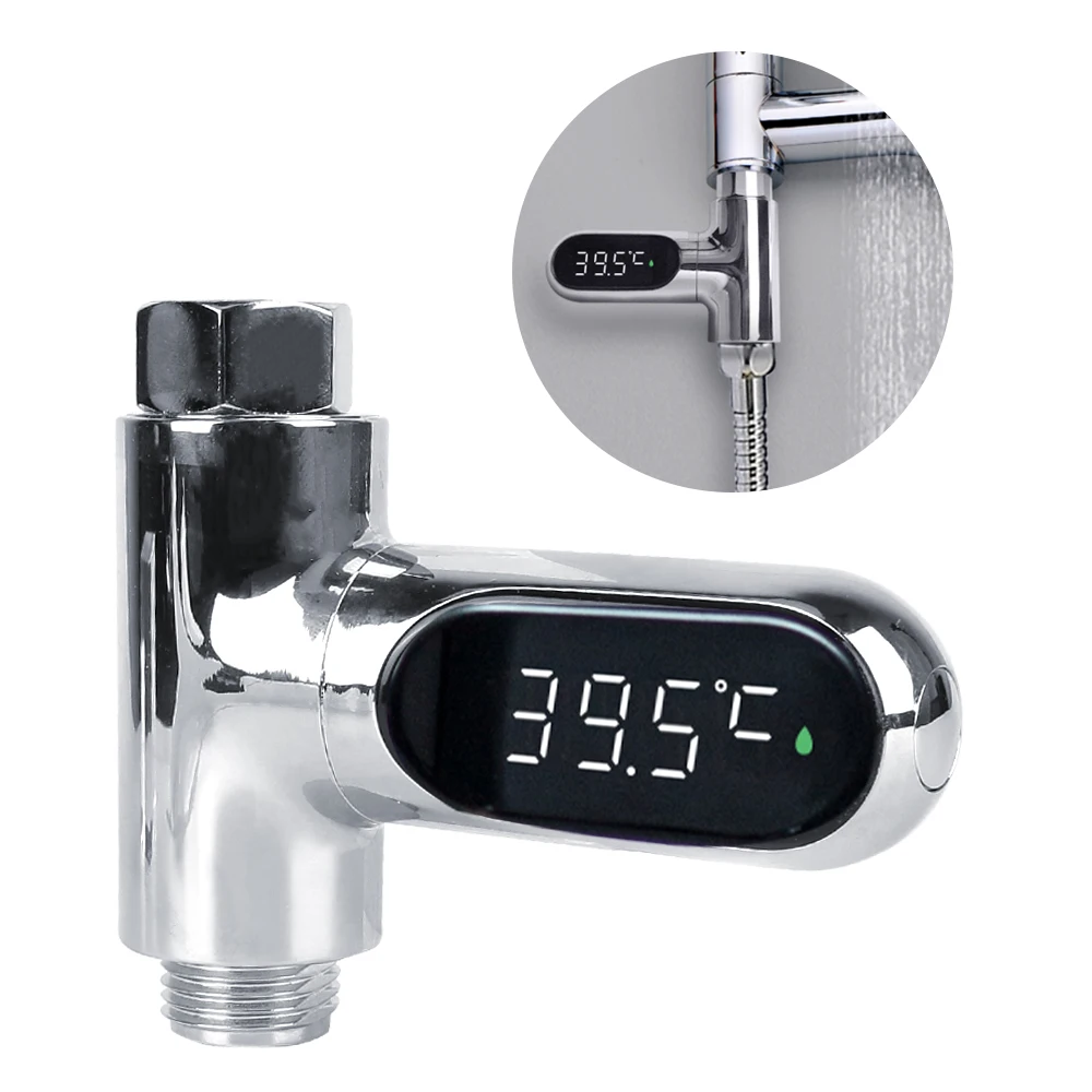 

Home Shower Faucets Water Thermometer Electricity LED Display Bathing Temperature Meter Hot Tub Water Temperature Monitor