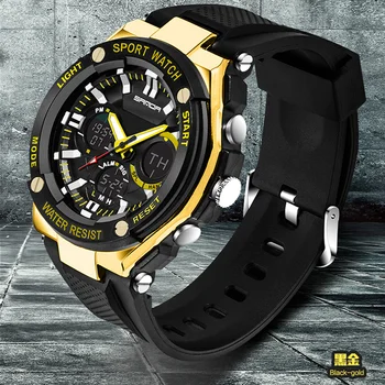 

SANDA Man Quartz Watches Waterproof Multi-function Professional Outdoor Sport Wristwatch LED Digital Clock Relogio Masculino