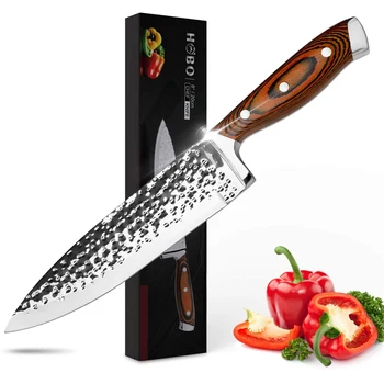 

8 Inch Chef Knife Kitchen Knife Ultra Sharp High Carbon Super Steel Professional Knife Stainless Steel Cooking Knife in Gift Box
