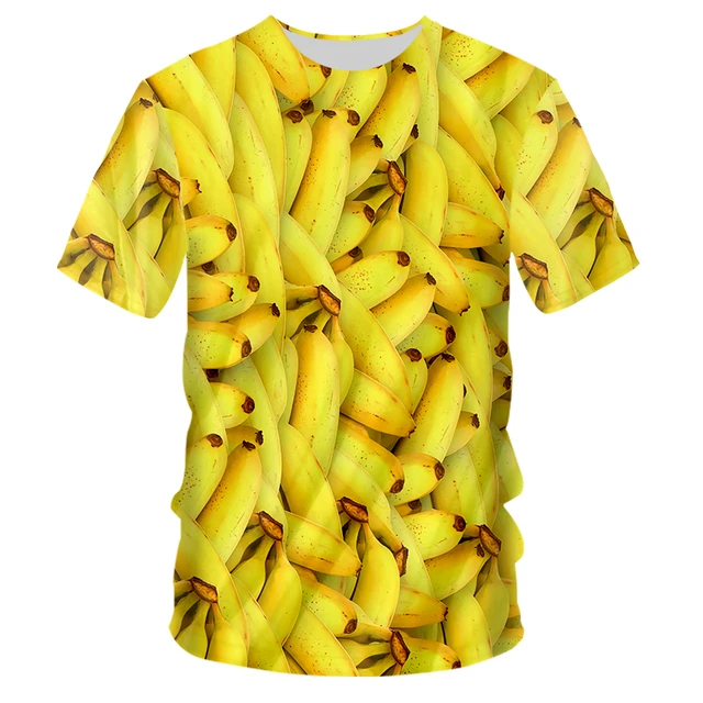 CJLM Men's Hot Sale Summer O Neck Tshirt 3D Printed Tee Shirt Creative Fruit Banana Casual Creative Design Man Oversized T-shirt