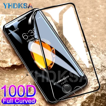 Перейти на Алиэкспресс и купить 100D изогнутое защитное закаленное стекло для iPhone 6 6s 7 8 Plus Защитное стекло для iPhone X XR XS 11 Pro Max пленка