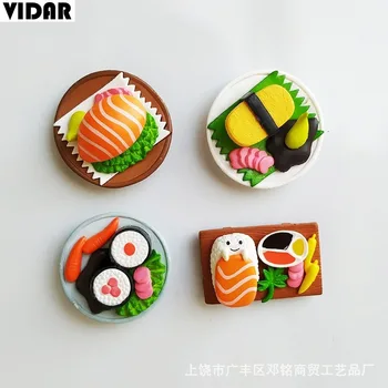 

VIDAR Sushi Food Food Refrigerator Magnet Cake Coffee Cat Pvc Rubber Magnet Animal Sticker