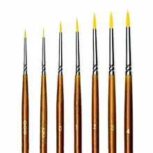 7 шт./компл. акварель гуашь Краски кисти разных Форма круглым заостренным кончиком набор нейлоновых волосяных Краски ing кисти комплект, принадлежности для живописи