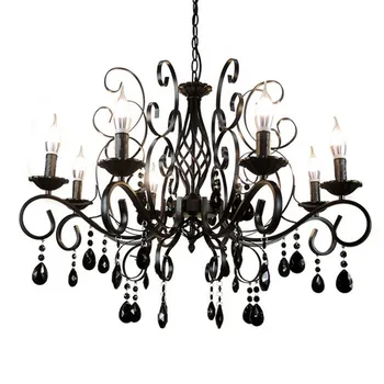 

Hot E14 Led bulb Candle Light Lamp European Retro Chandelier Metal Body Glass Crystal Decoration Lighting Fixture