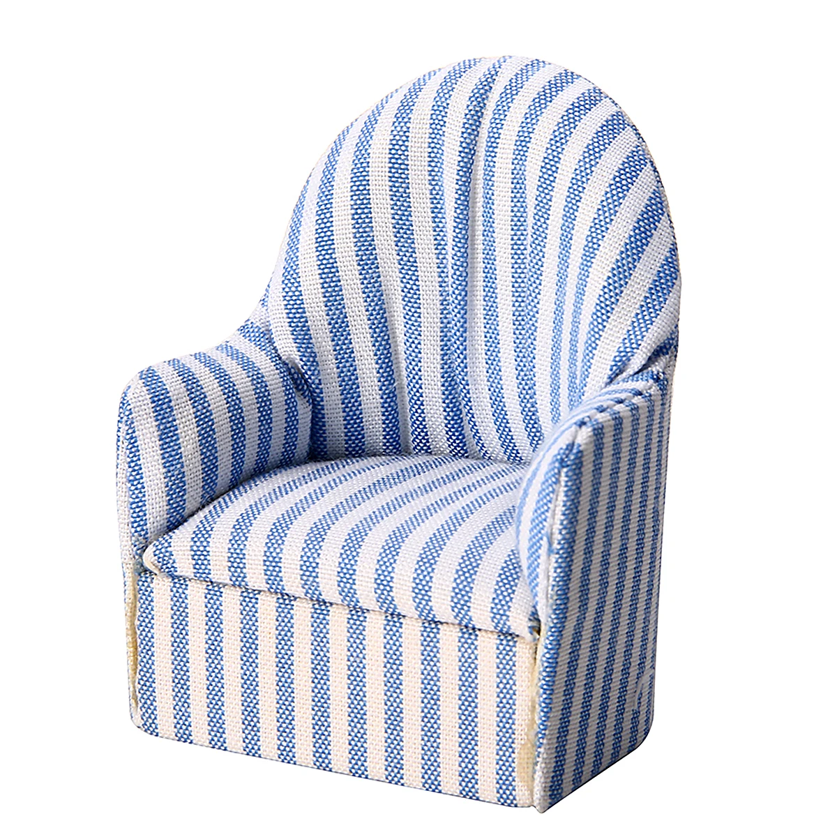 1:12 Dollhouse Miniature Furniture Sofa Chair Living Room Navy Stripe Soft Queen Princess Sofa for Baby Toys girls Doll Gift