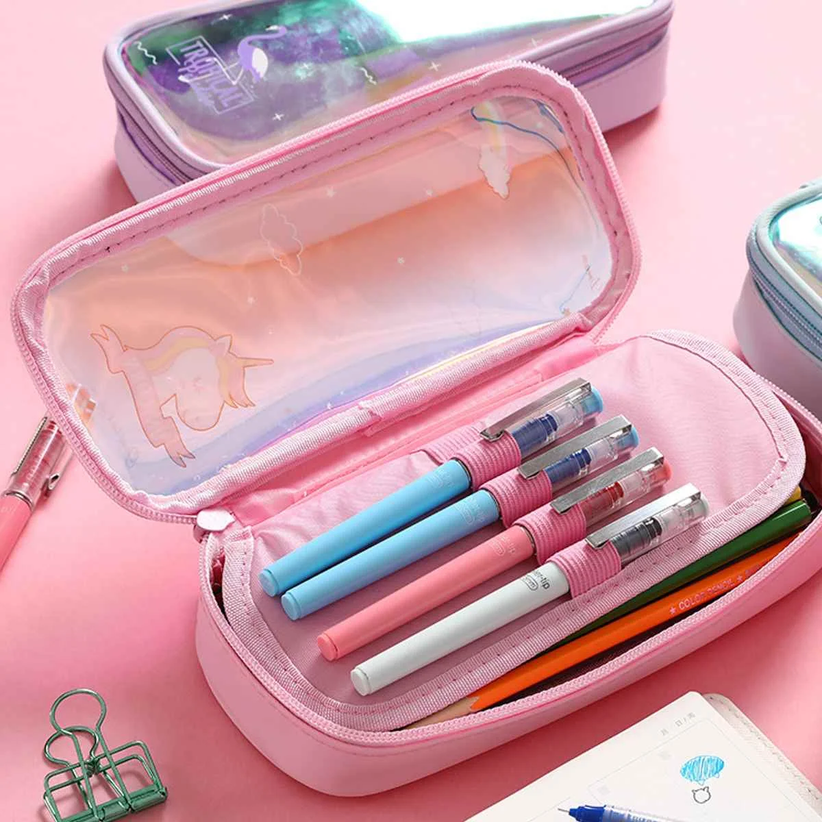

Laser Pencil Case Quality PU School Supplies Stationery Gift Pencilcase School Cute Pencil Box School Tools