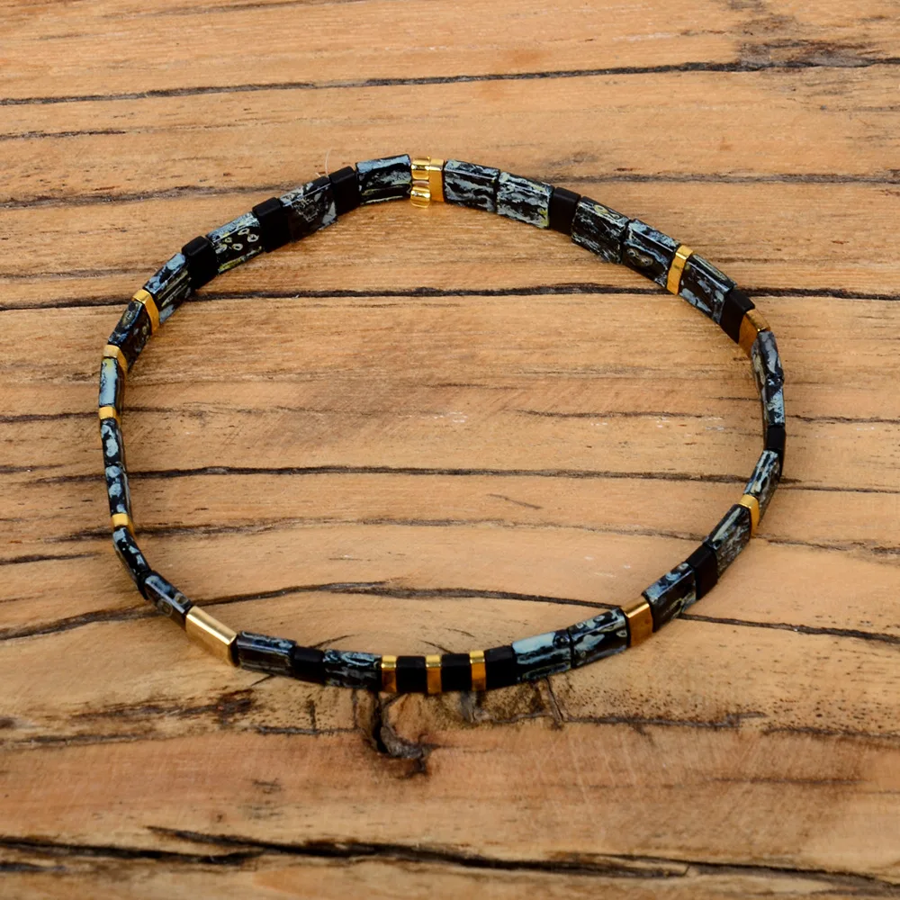 ABL255, MIYUKI браслеты черный Тила бусины браслет для женщин Pulseira Mujer ювелирные изделия Красочные богемные летние пляжные ручной работы - Окраска металла: C