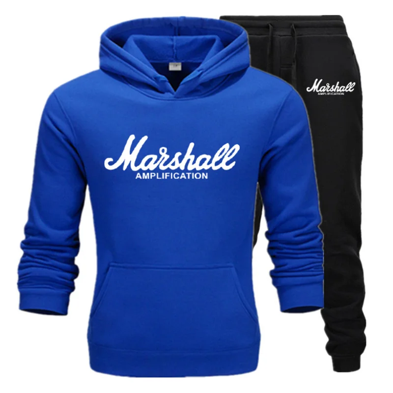 Спортивный костюм Толстовка Marshall Мужская и Женская Повседневная теплая толстовка мужская повседневная толстовка+ брюки - Цвет: Photo Color