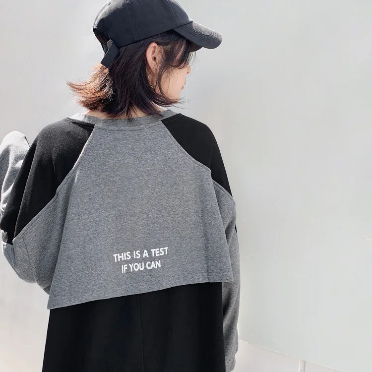 Correspondência sobre o Joelho com Capuz Outono Novo Solto Longo Hoody Cor Vestido Hong Kong Estilo Manga Comprida 2021 21 correspondência sobre o joelho com capuz vestido