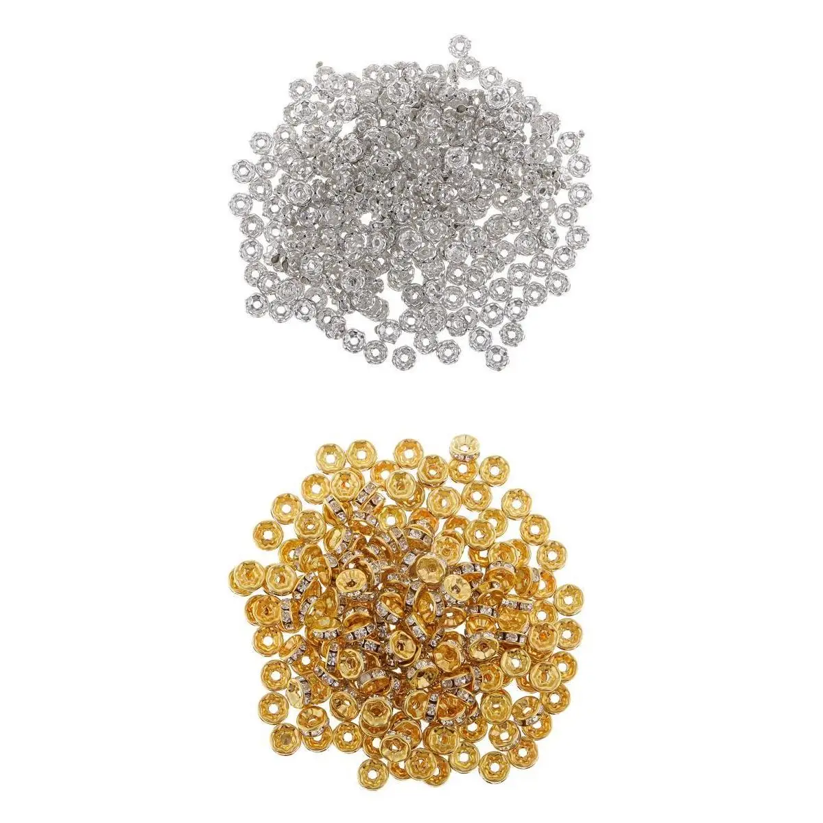 500Pcs Gold/Silver Crystal Rondelle Spacer Bead 6mm 8mm Beads for jewelery Making Bracelets DIY