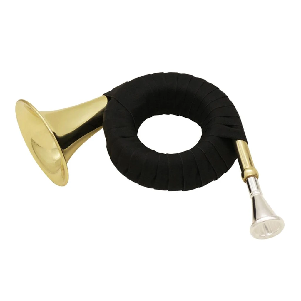 1 Set Golden Mini Brass Bb Hunting Horn Gift For Kids Beginners Students