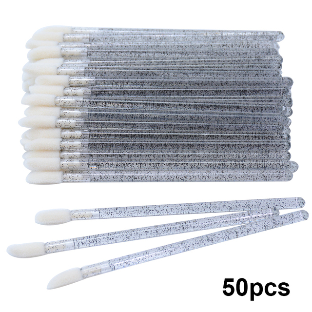 50pcs Diposable Lip Brush Makeup Mascara Wands Lipstick Micro Brushes Applicators Cleaner