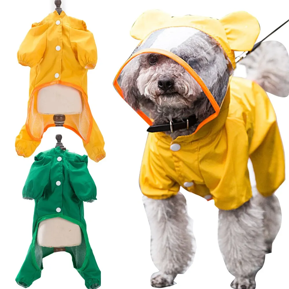 Waterproof Pet Rain Coat Jacket Dog Cat Reflective Raincoat Puppy Costume Clothes Chihuahua Clothing S-XXL |