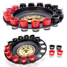 Hot sale Russia Drinking turntable Shot Glass Roulette Set Novelty Drinking Game with 16 Shot Glasses Adult Party Drinking Set