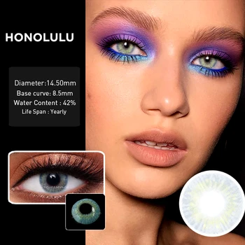 

2pcs/pairs Eyes Contact With Color Prescription Natural Looking Cherry Series Soczewki Kolorowe Yearly Color Lenses Bio-essence