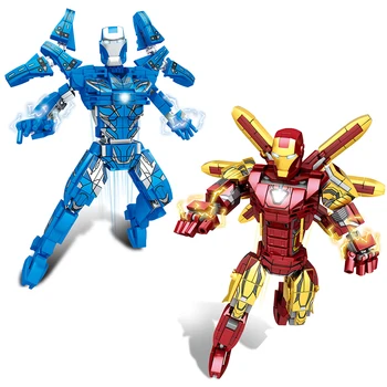 

Marvel Super Heroes Avenger Iron man MK85 Armor mech model with 2 mini Iron figure bricks building blocks toys for boys gift