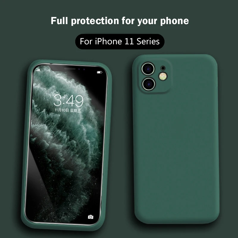 Жидкий силиконовый чехол для iPhone 11 Pro Max с полной защитой камеры чехол|Бамперы| |