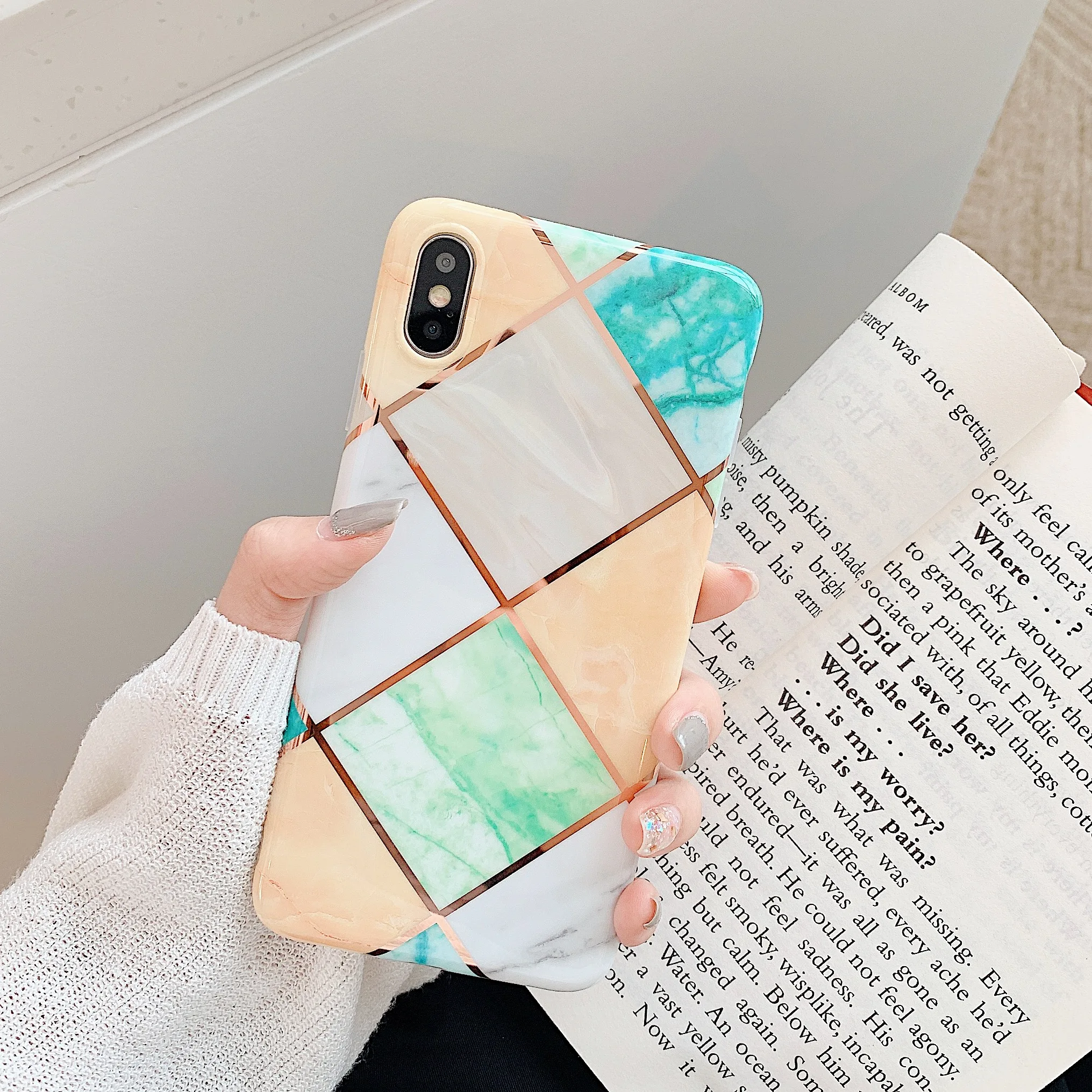 Синий, розовый, мраморный чехол для телефона Coque Funda, чехол для Apple iphone 10 Xs max, чехол s, XR, X, 8, 7 plus, 6, 6s plus, чехол для iphone 11 pro max - Цвет: 3