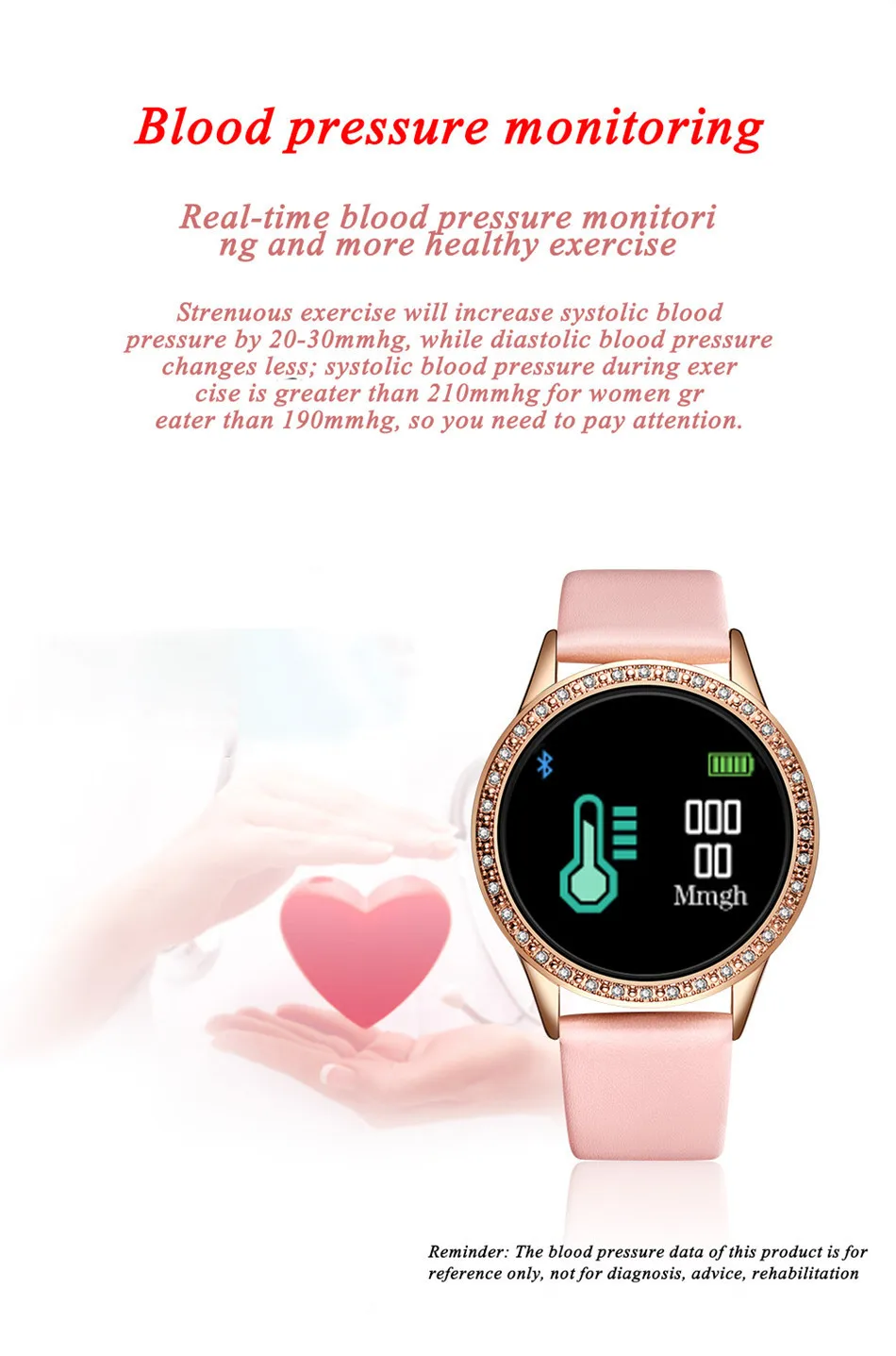 LIGE, умные часы для женщин, кровяное давление, пульсометр, фитнес-трекер, спортивный смарт-браслет, будильник, напоминание, умный Браслет