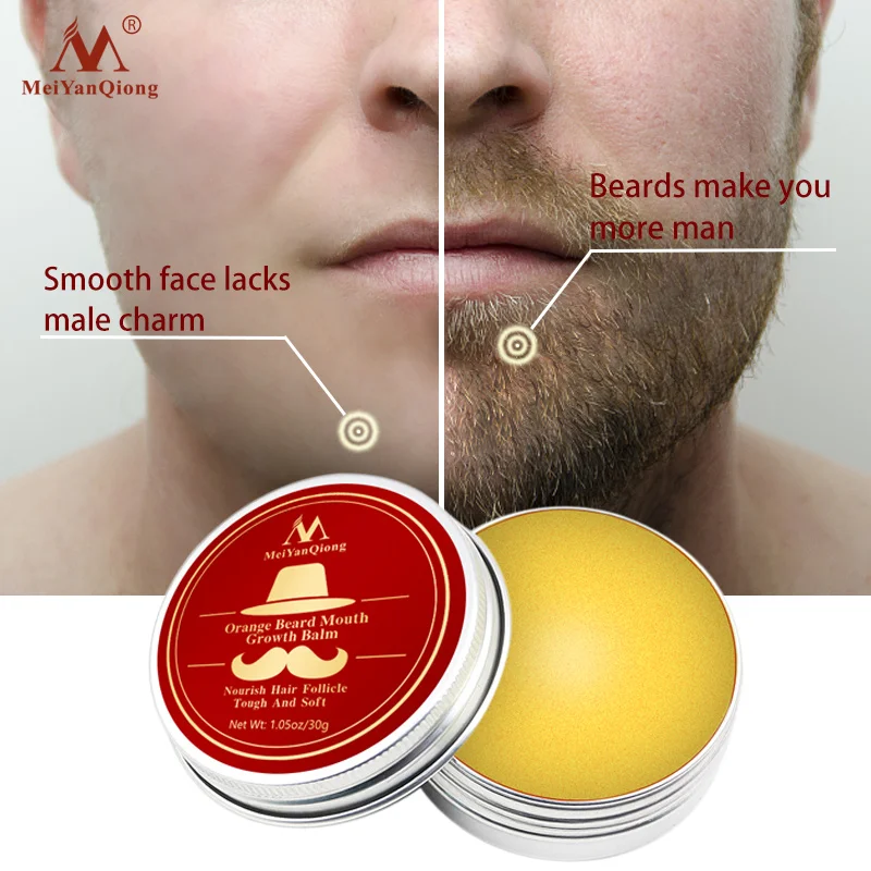 MeiYanQiong Men's Plant Dense Tough Beard Care Cream Moisturizing Smooth Promote Growth Lubrication Cream Beard Care Cream TSLM1