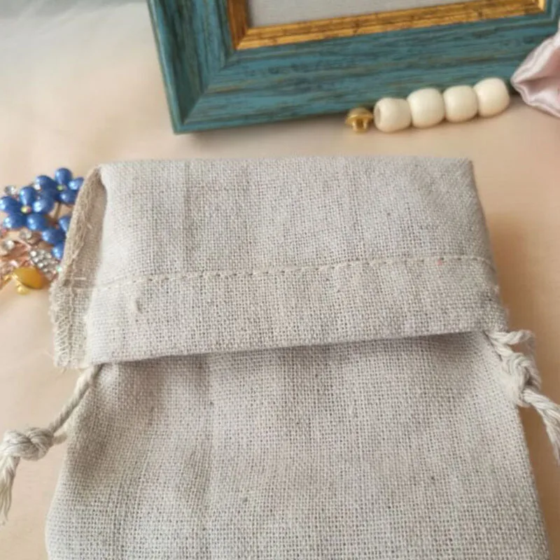 Льняные подарочные пакеты на шнурке 10x15 см (4 &quotx 6&quot) упаковка из 50 мыльных мешков