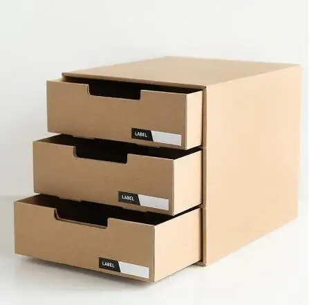 Desktop Office Storage Box Kraft Paper Storage Box Creative Diy A4